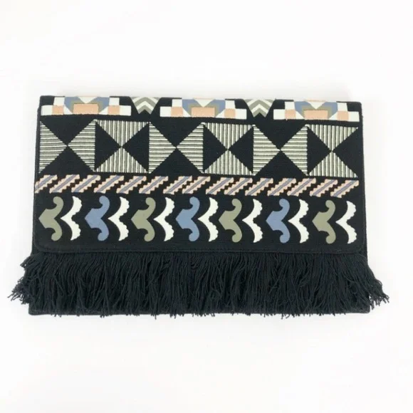 Stella & Dot | Black/Multi Embroidery Taj Clutch - Picture 8 of 10